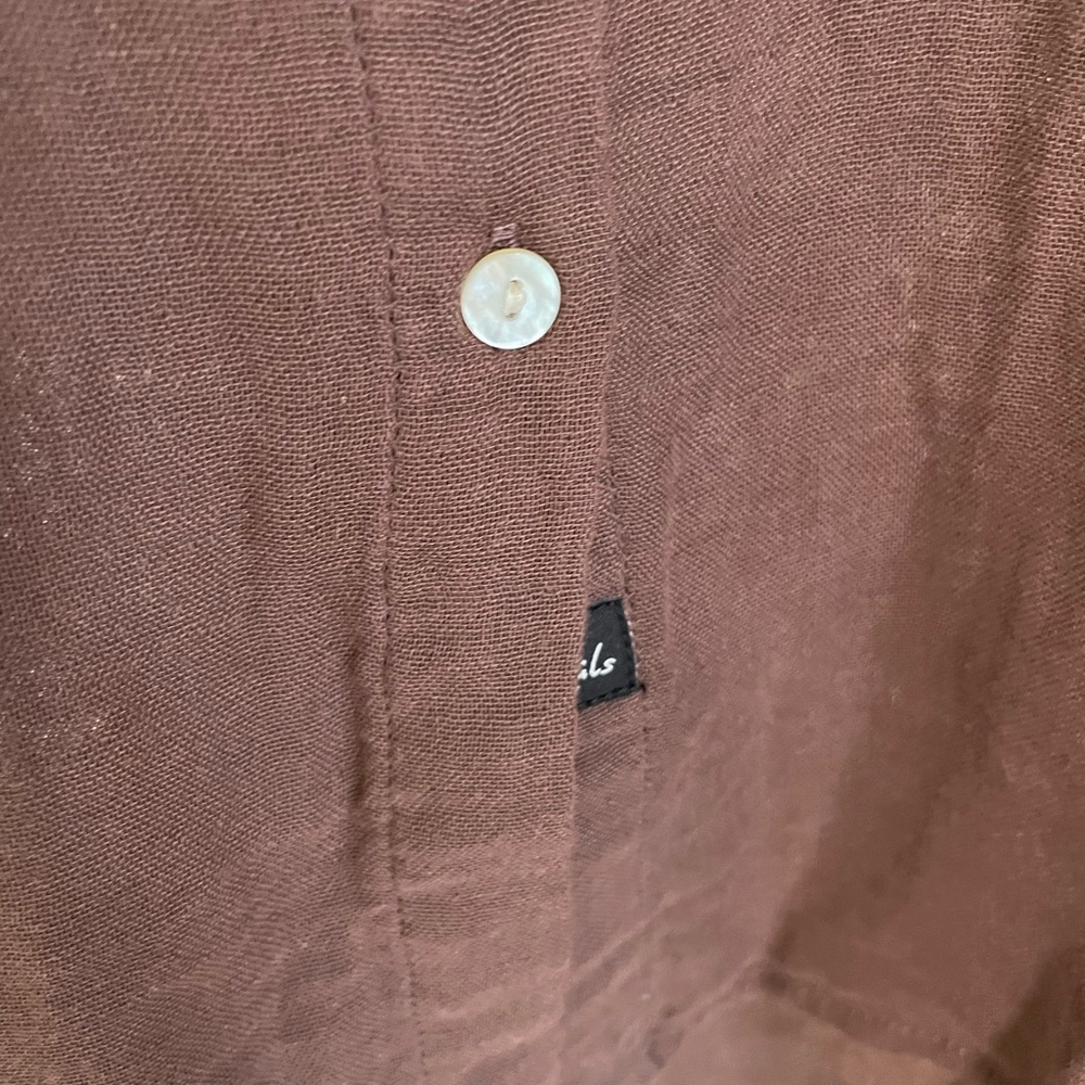 NWT Rails Chocolate Brown Button-Up Women's Top Light cotton Large - Picture 10 of 10